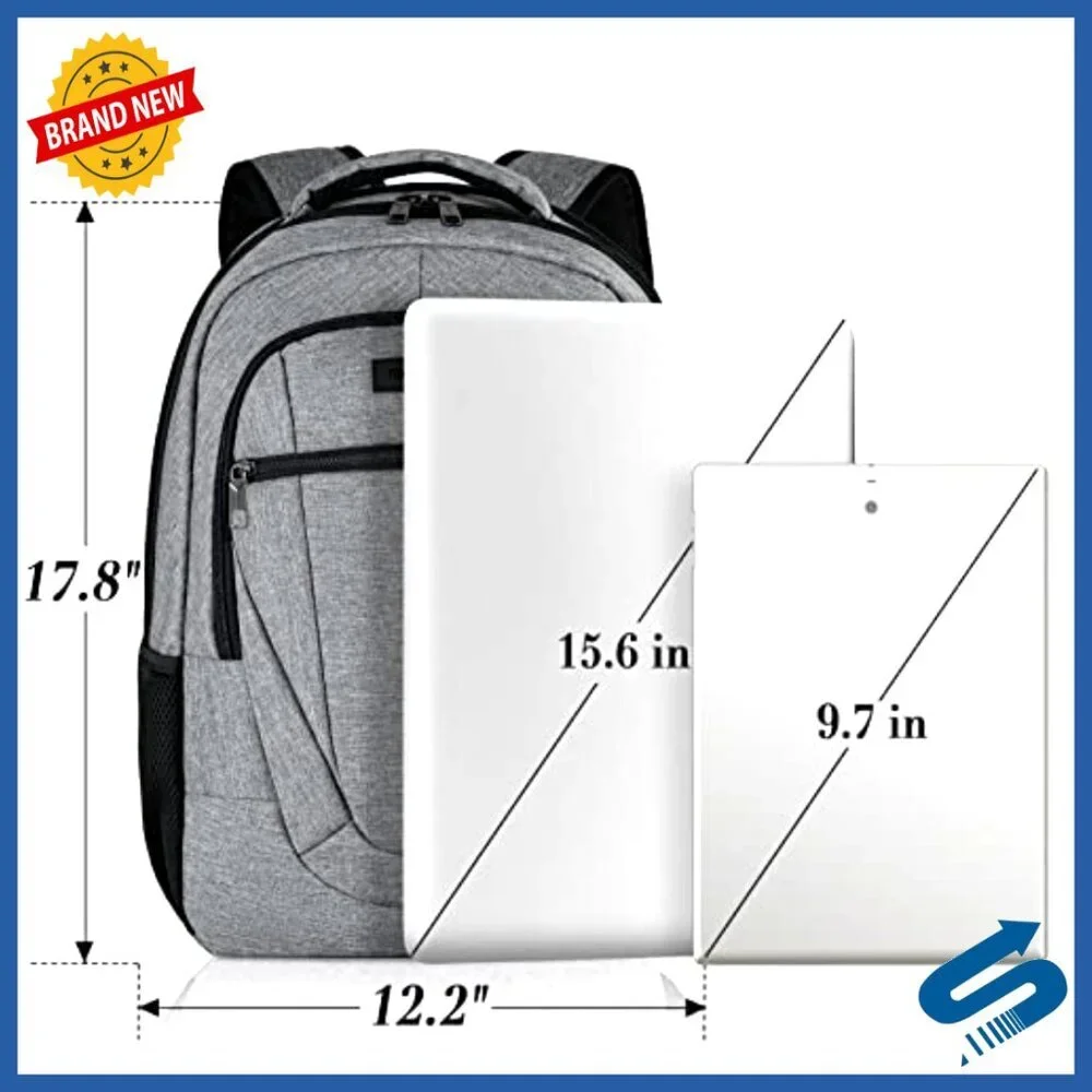 Travel Laptop Backpack Anti Theft Slim Durable USB Charging Port Computer Bag - Picture 5 of 7
